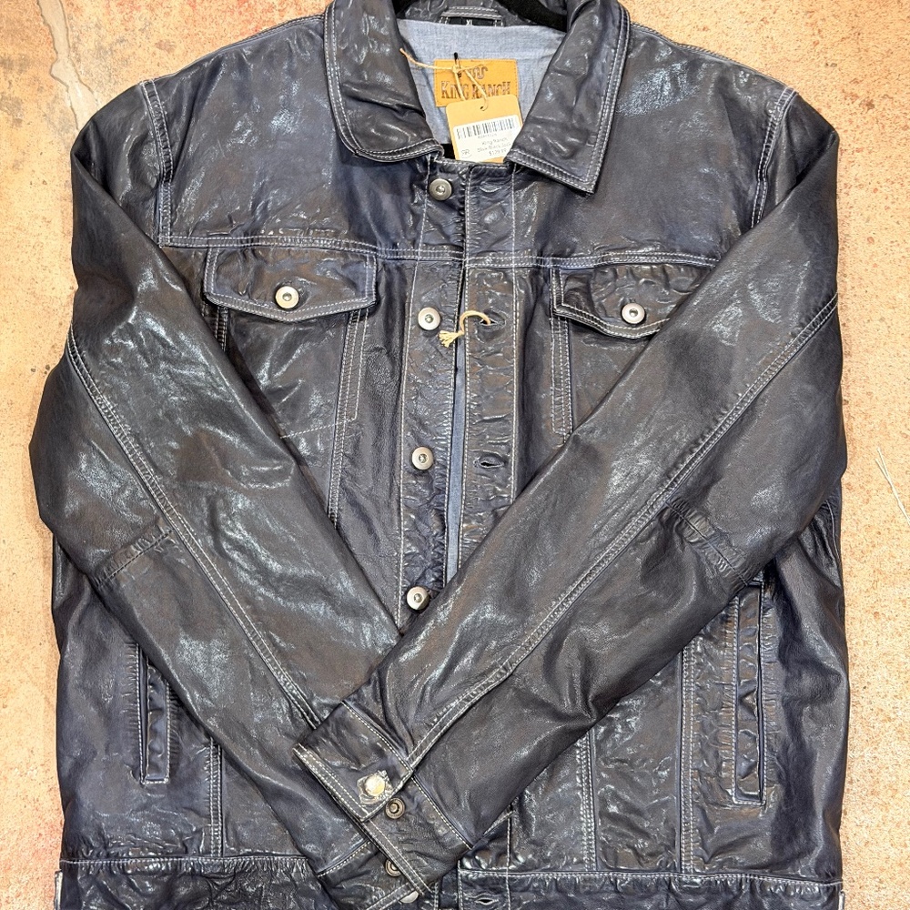 King Ranch Men's Slick Lambskin Trucker Jacket